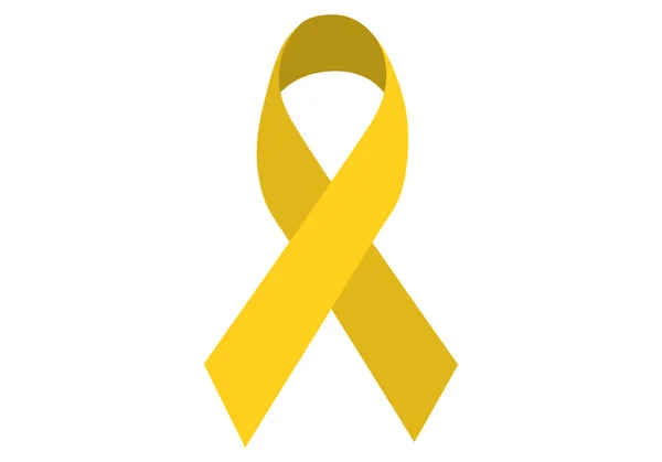 Ruban Jaune Contre Cancer Infantile — Image vectorielle