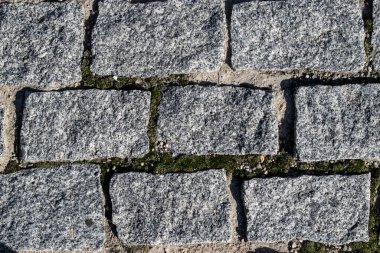 Bir duvarın gri taş arka planı.