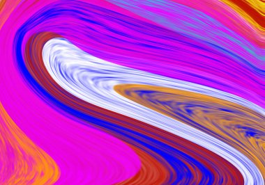 Fuşya kıvrımlı soyut resim, beyaz, kırmızı, sarı, beyaz ve mavi