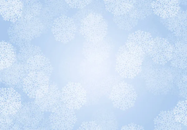 Fondo Blu Fiocchi Neve Bianchi — Foto Stock