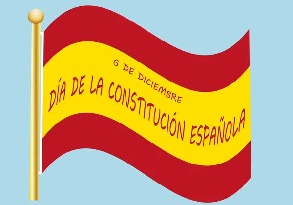 Día Constitución Española Diciembre Ondeando Bandera España — Vector de stock