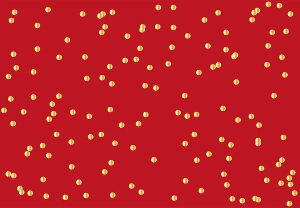 Red Christmas Wrapping Paper Background Golden Dots — Stock Vector
