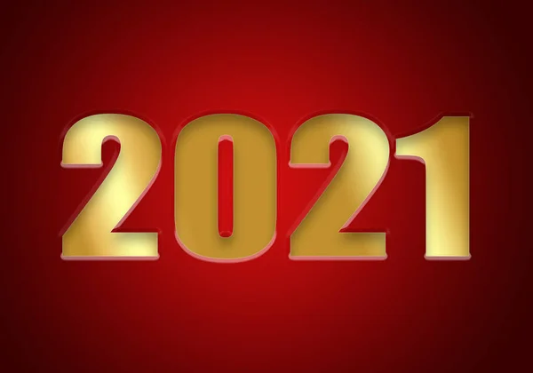 Golden 2021 Year Red Background — Stock Photo, Image