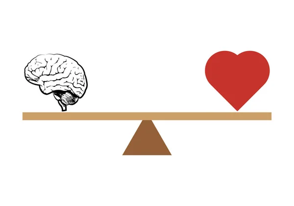Equilibrio Entre Corazón Lógica — Vector de stock