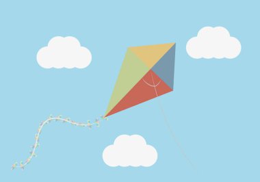 Yeşil, sarı, mavi ve kırmızı kuyruklu yıldız.