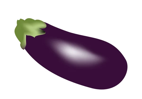 白色背景的紫色茄子 — 图库矢量图片