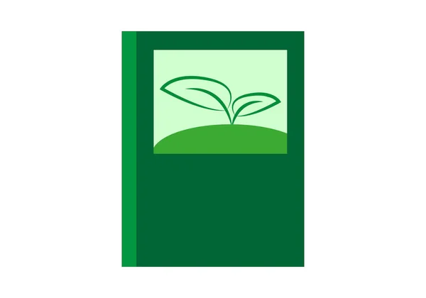 Livro Com Folhas Verdes Para Educação Ambiental — Vetor de Stock