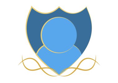 Veri koruması için kullanıcı simgesiyle kalkan.