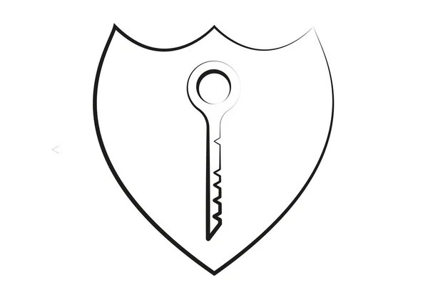 Schaltflächensymbol Mit Schlüssel Für Internetsicherheit — Stockvektor