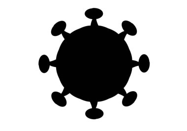 Beyaz arkaplanda Corona virüsü veya covid-19 silueti