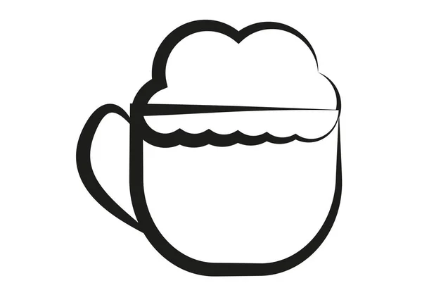 Svart Ikon Kopp Med Kaffe – stockvektor