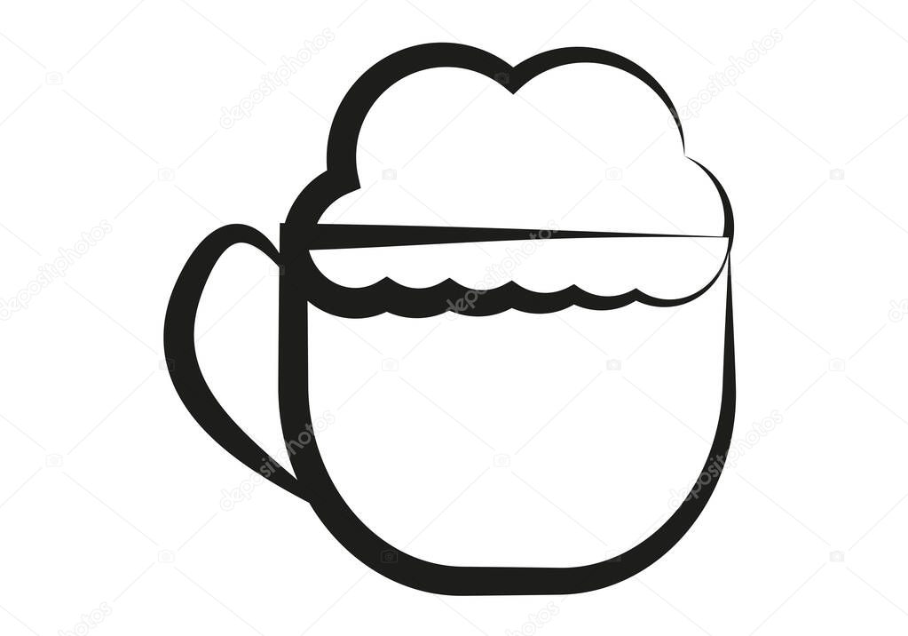 Black icon of a cup with coffee.
