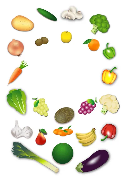 Vegetables Vegetables Fruits Background — Stock Photo, Image