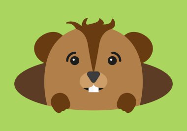 Marmot oyuktan dışarı bakıyor..