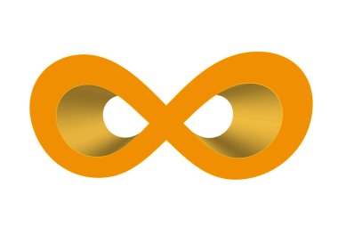 Beyaz arkaplanda turuncu sonsuzluk sembolü.