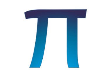 Beyaz arkaplanda mavi rengin Pi sayısı.