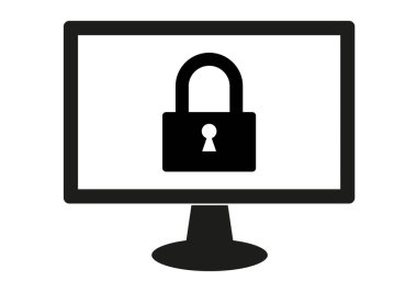 Asma kilitli siyah ekran simgesi.