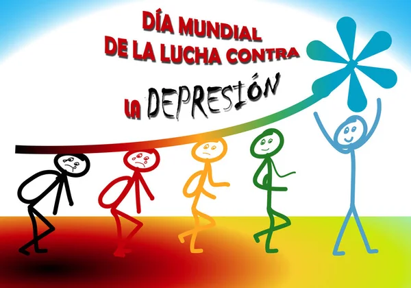 Παγκόσμια Ημέρα Ψυχικής Υγείας Κατάθλιψη — Διανυσματικό Αρχείο