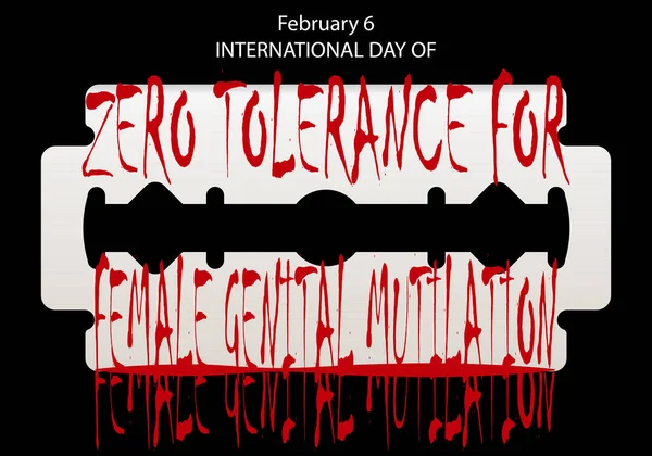 Dia Internacional Tolerância Zero Para Mutilação Genital Feminina — Vetor de Stock