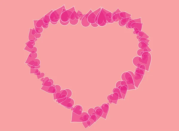 Valentine Rosa Herzen Hintergrund — Stockvektor