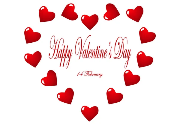 Happy Valentine Day Hearts — Stock Vector