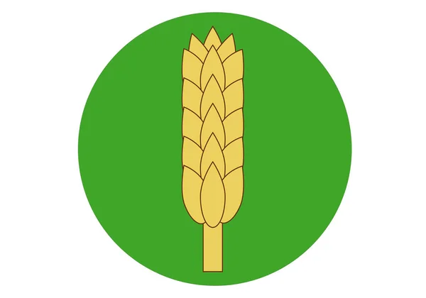 Tarwepiek Pictogram Granen Met Gluten Groene Cirkel — Stockvector