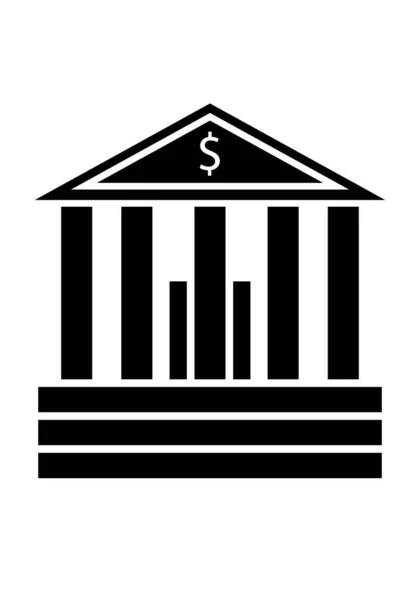 Εικονίδιο Τράπεζας Σύμβολο Δολαρίου — Διανυσματικό Αρχείο
