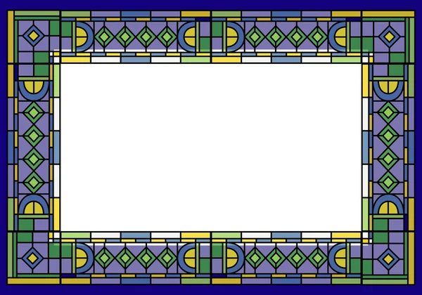 Rahmen Aus Geometrischen Figuren Gelb Blau Und Grün — Stockvektor