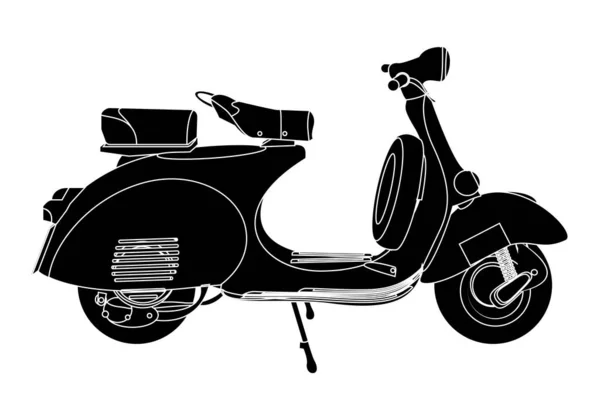 Silueta Moto Vintage Retro Antigua — стоковый вектор