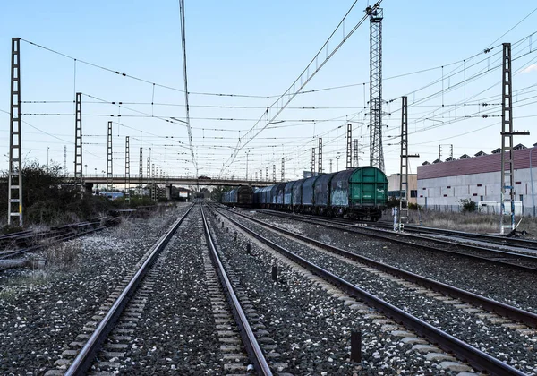 Empty Rail Rails One Day — Stock Photo, Image