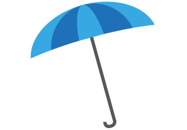 Beyaz arkaplanda mavi şemsiye.