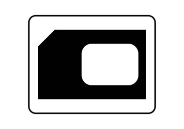 Mikroçip kartı simgesi. Beyaz arka planda teknoloji