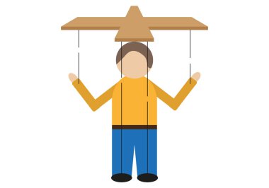 Beyaz arka planda erkek kukla.