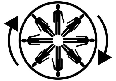 İnsanların ekip olarak çalıştıklarında yarattıkları enerji çemberi.