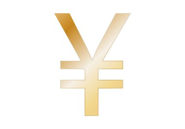 Beyaz arkaplanda altın para birimi sembolü.