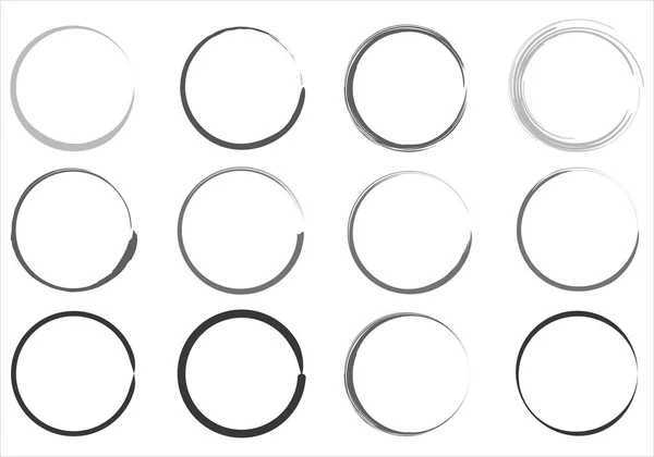 Cirkel Penselstrøg Hvid Baggrund – Stock-vektor