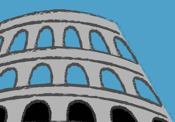 Esboço Roma Colosseum Fundo Azul —  Vetores de Stock