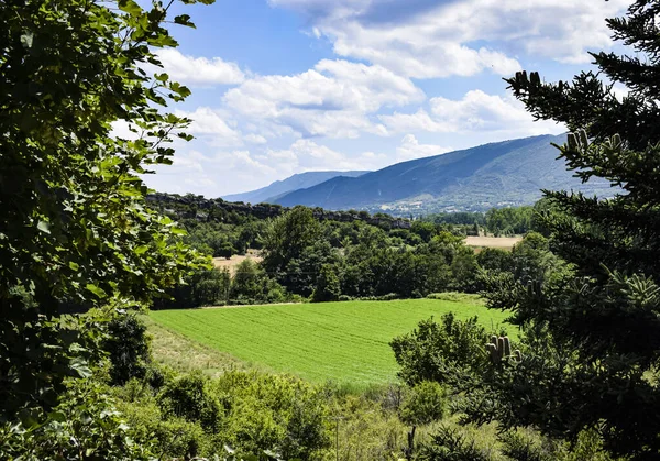 Mountainous landscape with valleys in spring.