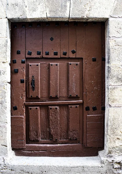 Porta Madeira Velha Uma Casa Rural — Fotografia de Stock