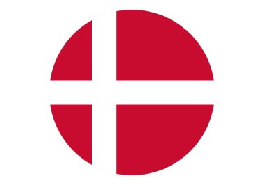 Danimarka bayrağına sahip dairesel simge