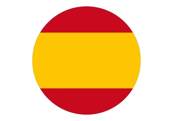 Kruhová Ikona Vlajkou Španělska — Stockový vektor