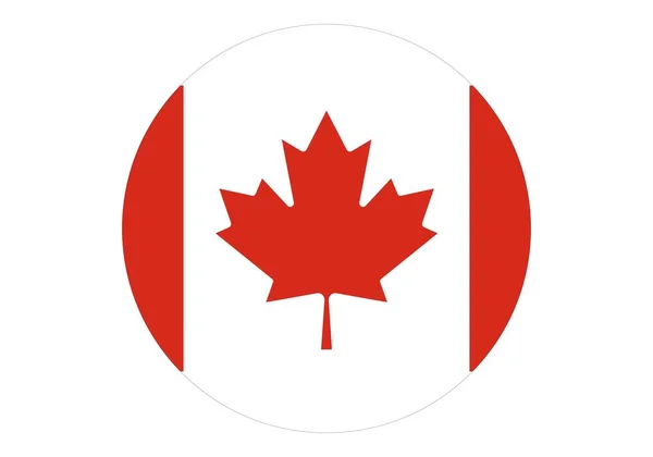 Ícone Circular Com Bandeira Canadá — Vetor de Stock