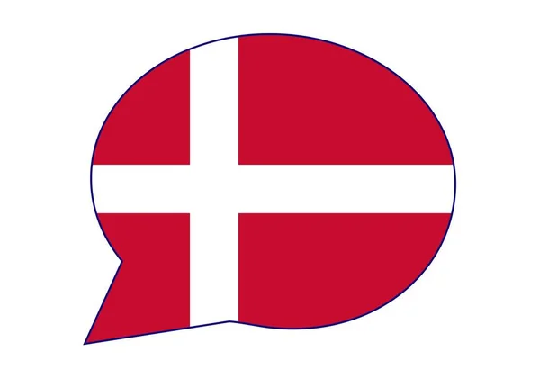 Danimarka Dilinde Diyalog Sohbet Görüş Konuşma Balonunda Danimarka Bayrağı — Stok Vektör