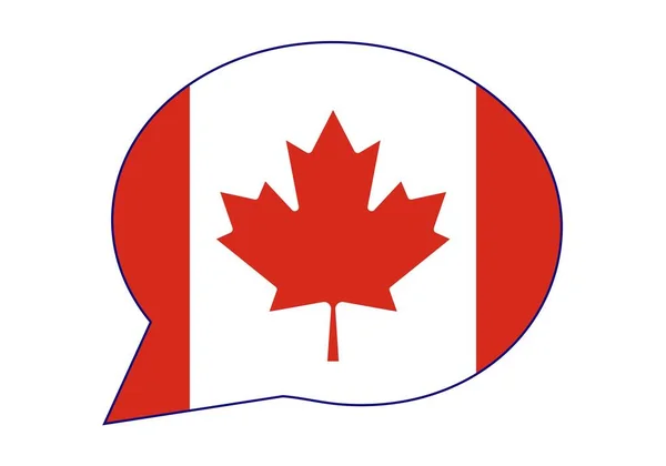 Canadá Pensa Diz Bolha Discurso Com Bandeira Canadá — Vetor de Stock