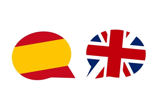 Conversation Entre Espagne Royaume Uni — Image vectorielle