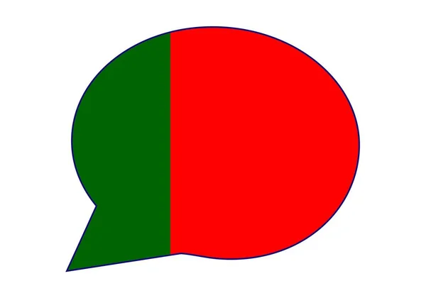 Portugal Speaks Says Thinks Spoken Portuguese Speech Bubble Flag Portugal — Stock Vector