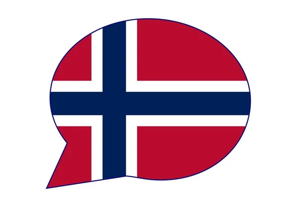 노르웨이에선 말하거나 생각한다고 노르웨이의 깃발로 노르웨이의 목소리 노르웨이어를 — 스톡 벡터