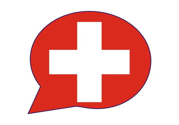 Switzerland Says Speaks Thinks Swiss Spoken Speech Bubble Flag Switzerland — Stock Vector