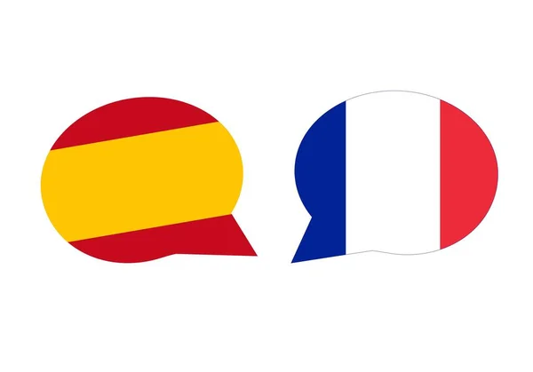 Diálogo Conversação Relação Entre Espanha França —  Vetores de Stock