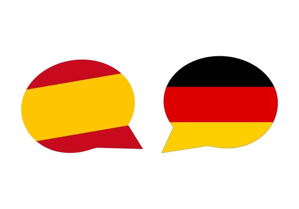 Conversación Diálogo Relaciones Internacionales Entre España Alemania — Archivo Imágenes Vectoriales